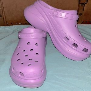 Purple crushed clog crocs